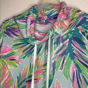 Lilly Pulitzer Pink and Green Leaf Print Top